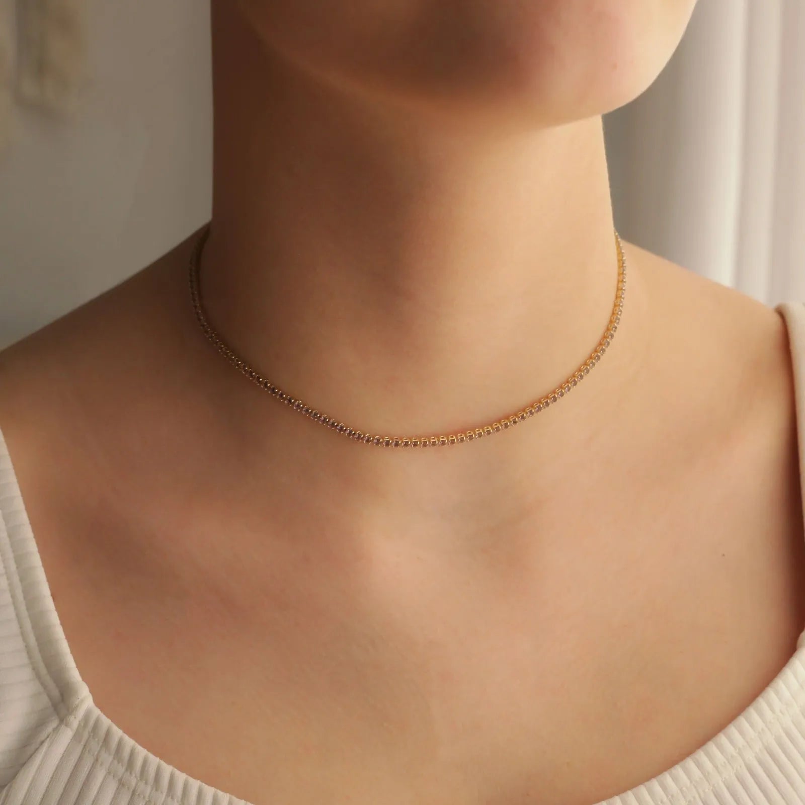CHOKER RIVIERA LILÁS BANHADA OURO 18K