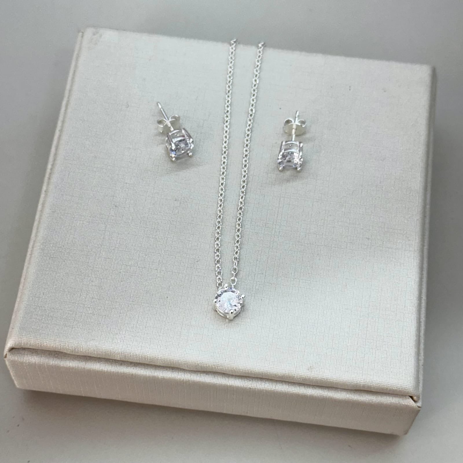 CONJUNTO PONTO DE LUZ BANHADO A PRATA