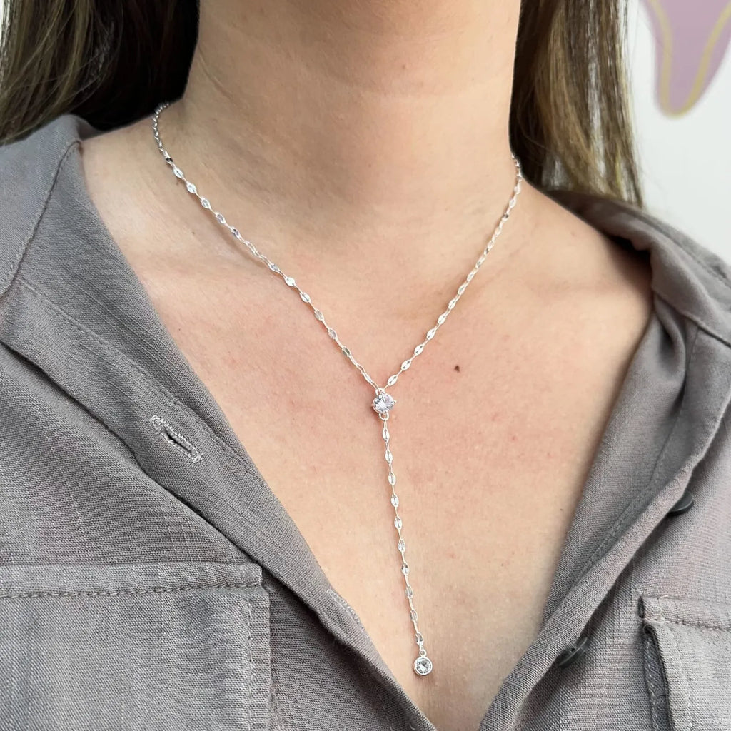 COLAR CHAPA GRAVATINHA PONTO DE LUZ BANHADO A PRATA