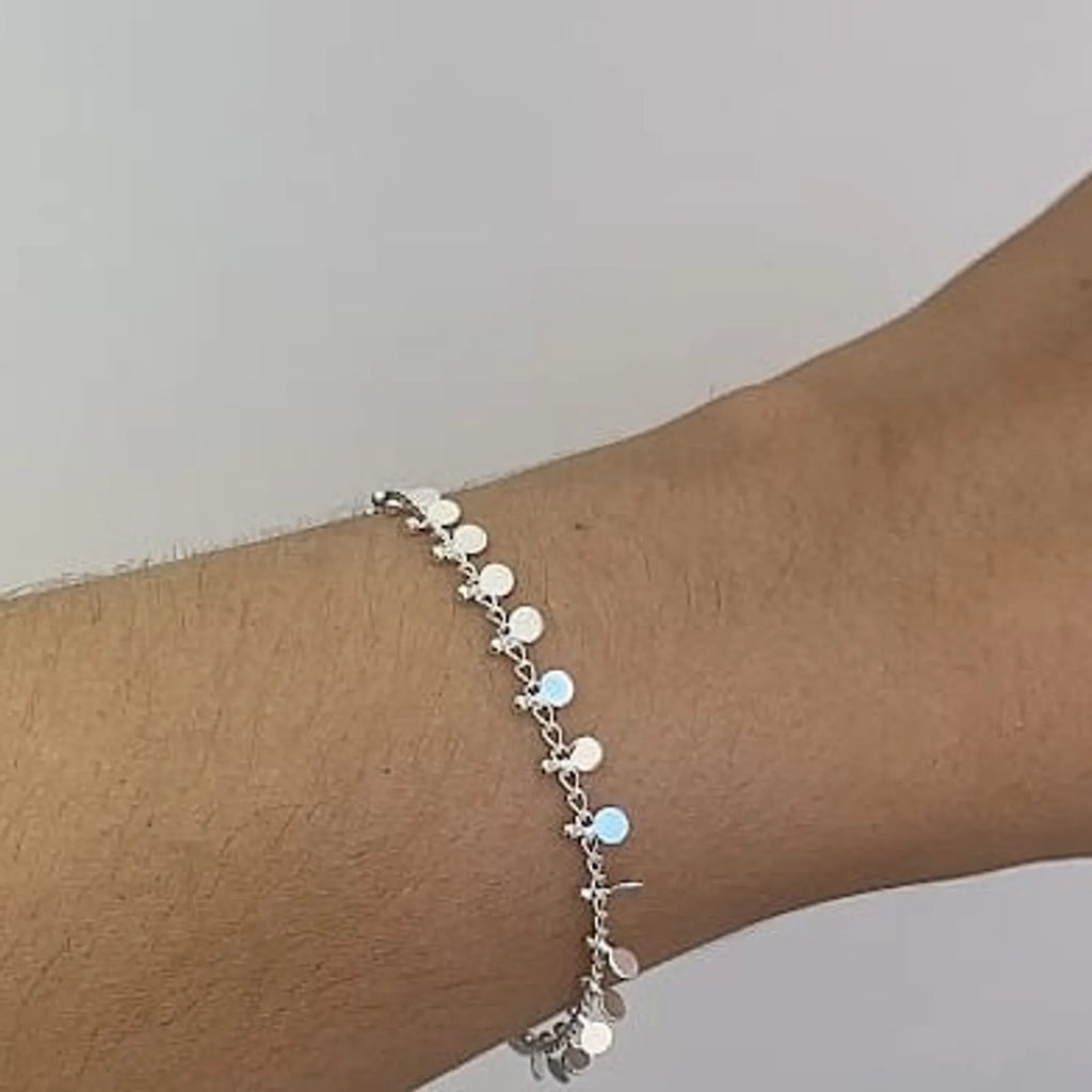 PULSEIRA MINI MEDALHAS BANHADA A PRATA