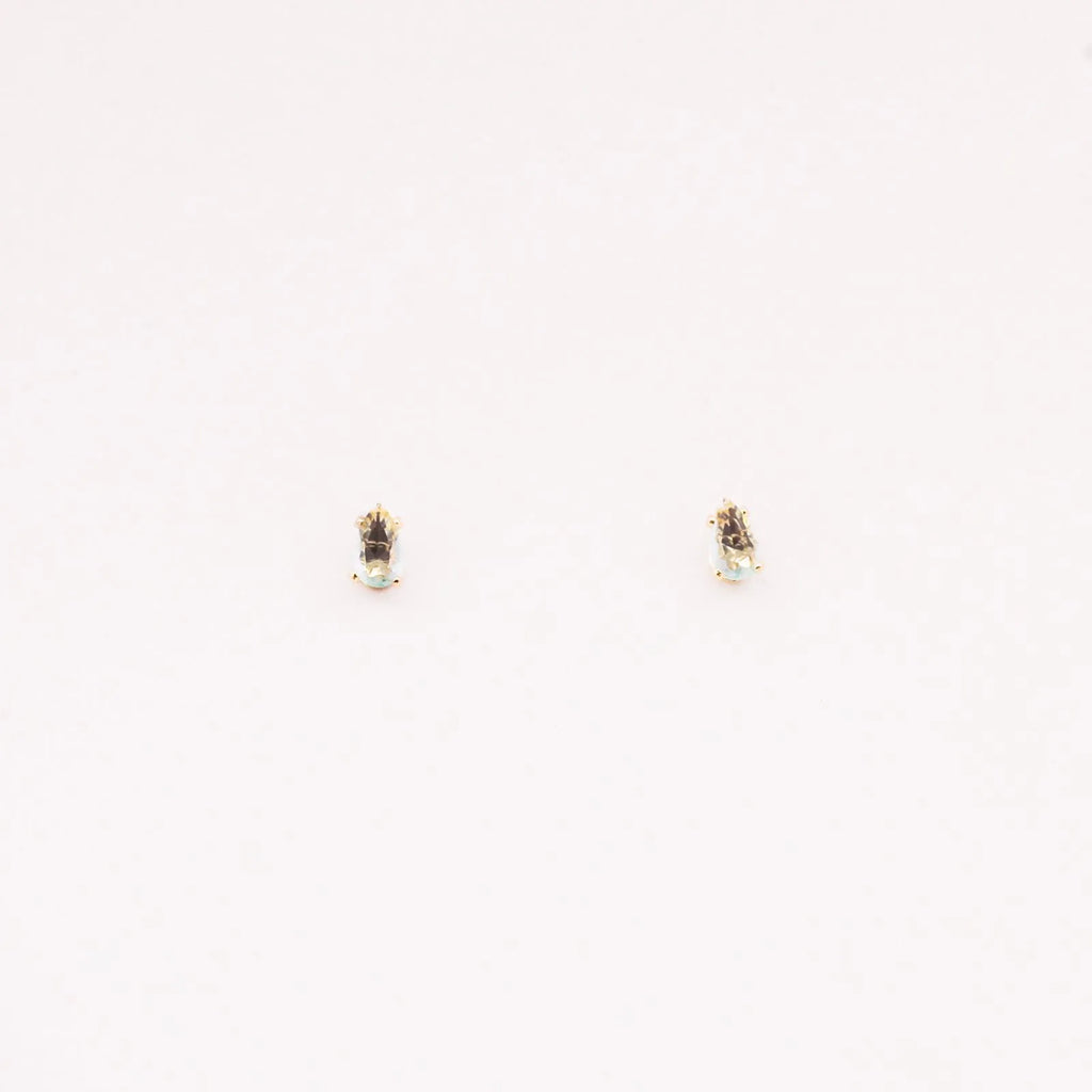 BRINCO GOTA VERDE CLARO BANHADO A OURO 18K / 4MM