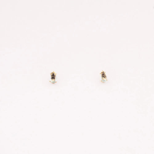 BRINCO GOTA VERDE CLARO BANHADO A OURO 18K / 4MM