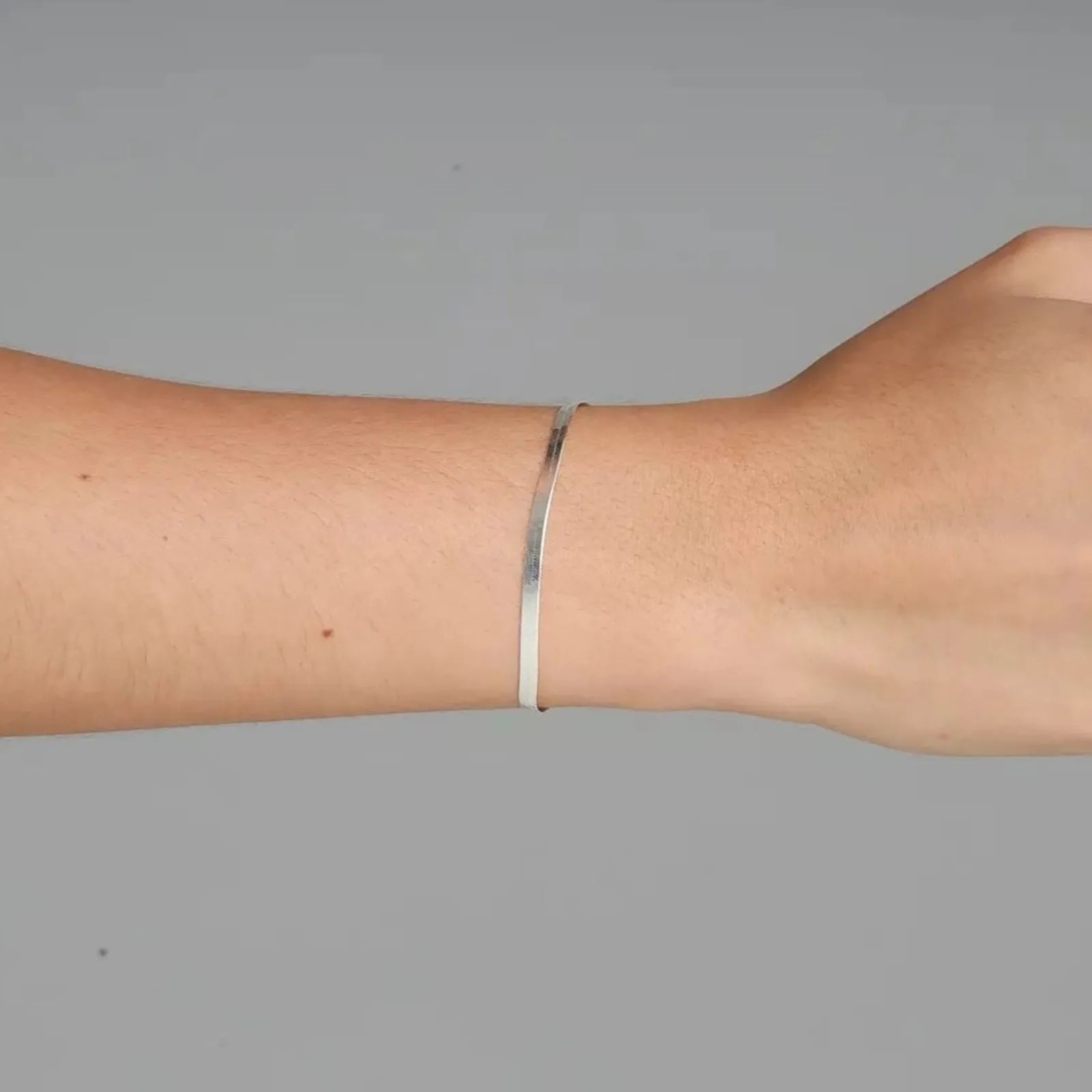 PULSEIRA FITA 3MM BANHADA A PRATA