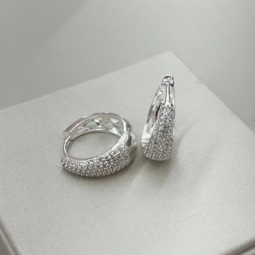 BRINCO ARGOLA CRAVEJADA BANHADA A PRATA - G