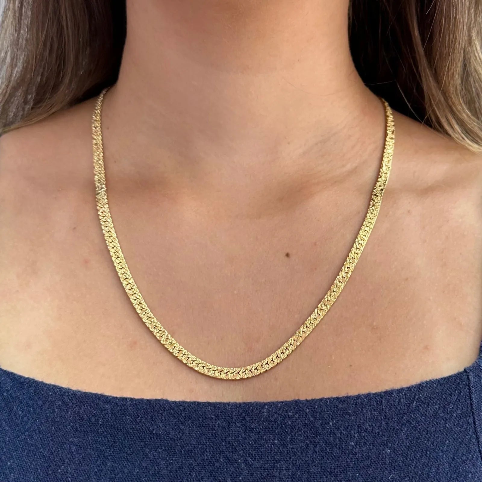 COLAR CORRENTE DIAMANTADA BANHADA A OURO 18K