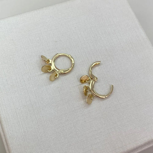 BRINCO ARGOLINHA 3 ESFERAS CHAPA BANHADA A OURO 18K